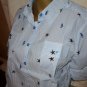 American Sweetheart SS Pinstripe Small Buttondown Top in Blue with Starfish NEW!