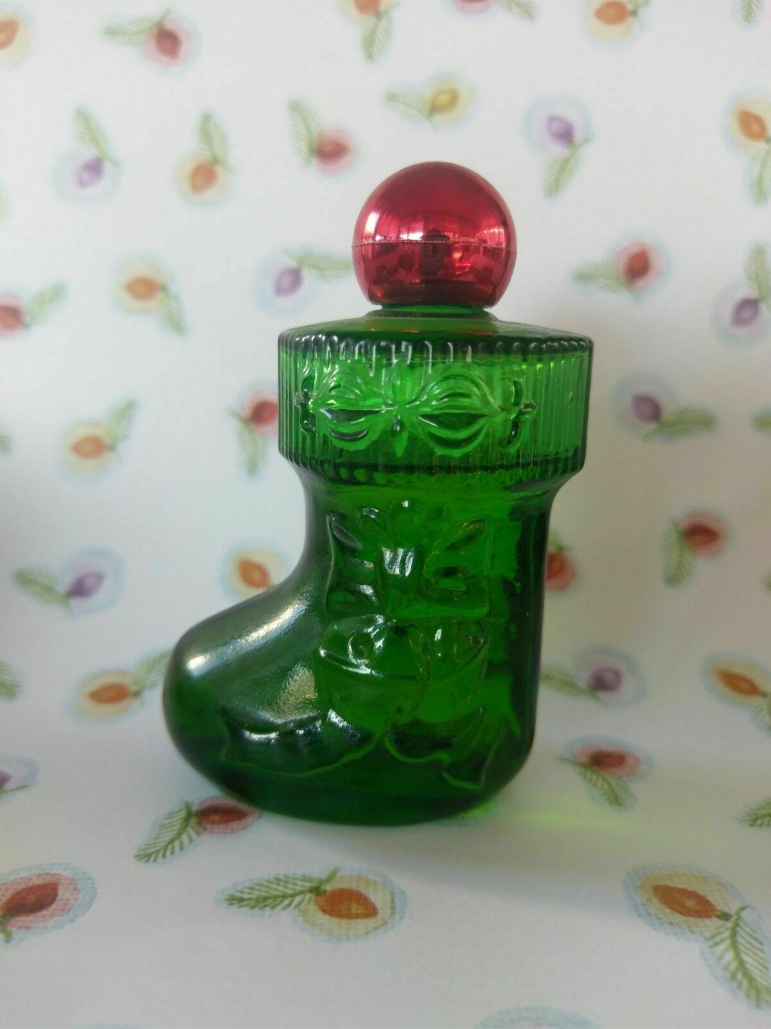 Avon Christmas Surprise Moonwind Cologne Green Glass Stocking Bottle ...