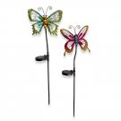 Solar Powered Micro LED Butterfly Stake Lights (Set of 2)