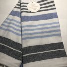 2pk Yarn-Dyed Dish Towels with Fringe - Blue