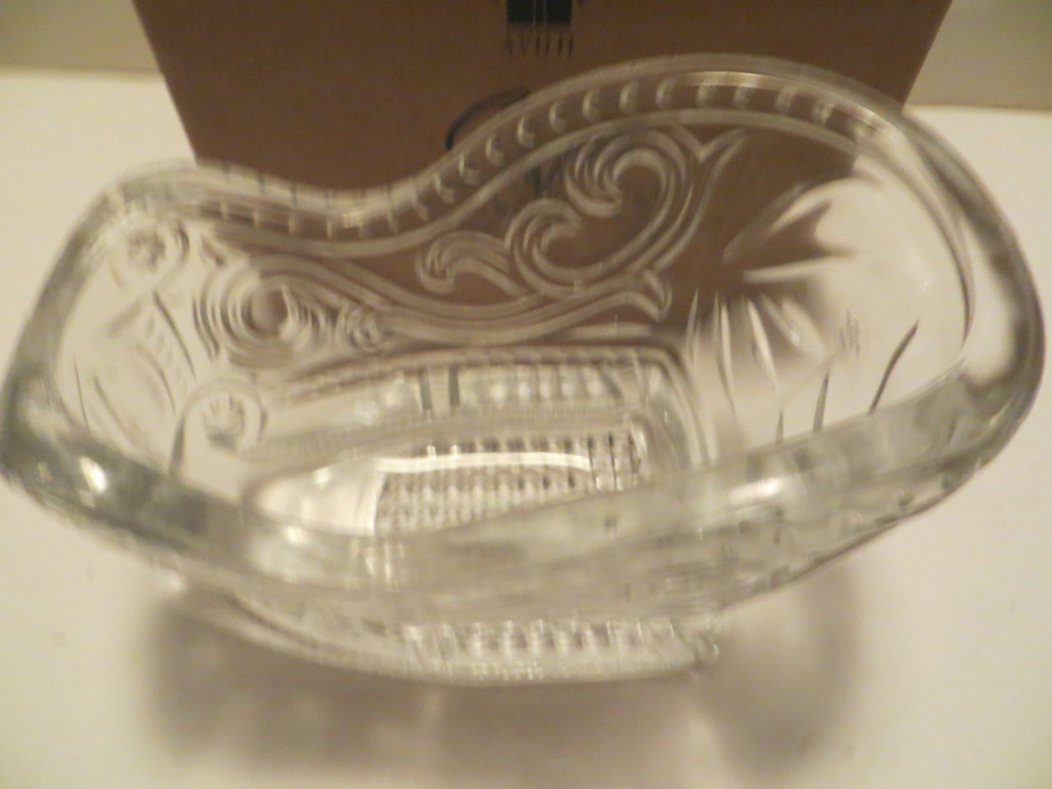 Avon 24 Lead Crystal SLEIGH Centerpiece Candy Dish, Planter Heavy