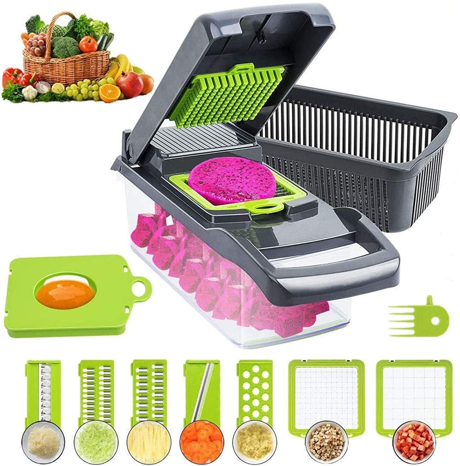 Vegetable Chopper Slicer Dicer 12in1 Fruits Cutter Mandoline Slicer