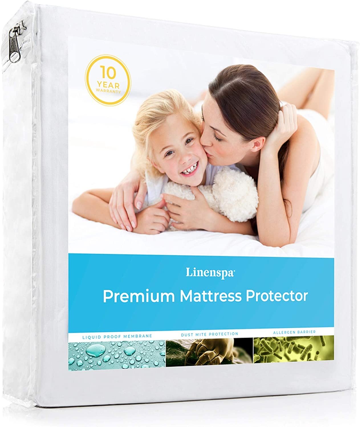 Linenspa Premium Smooth Fabric Mattress Protector, Twin
