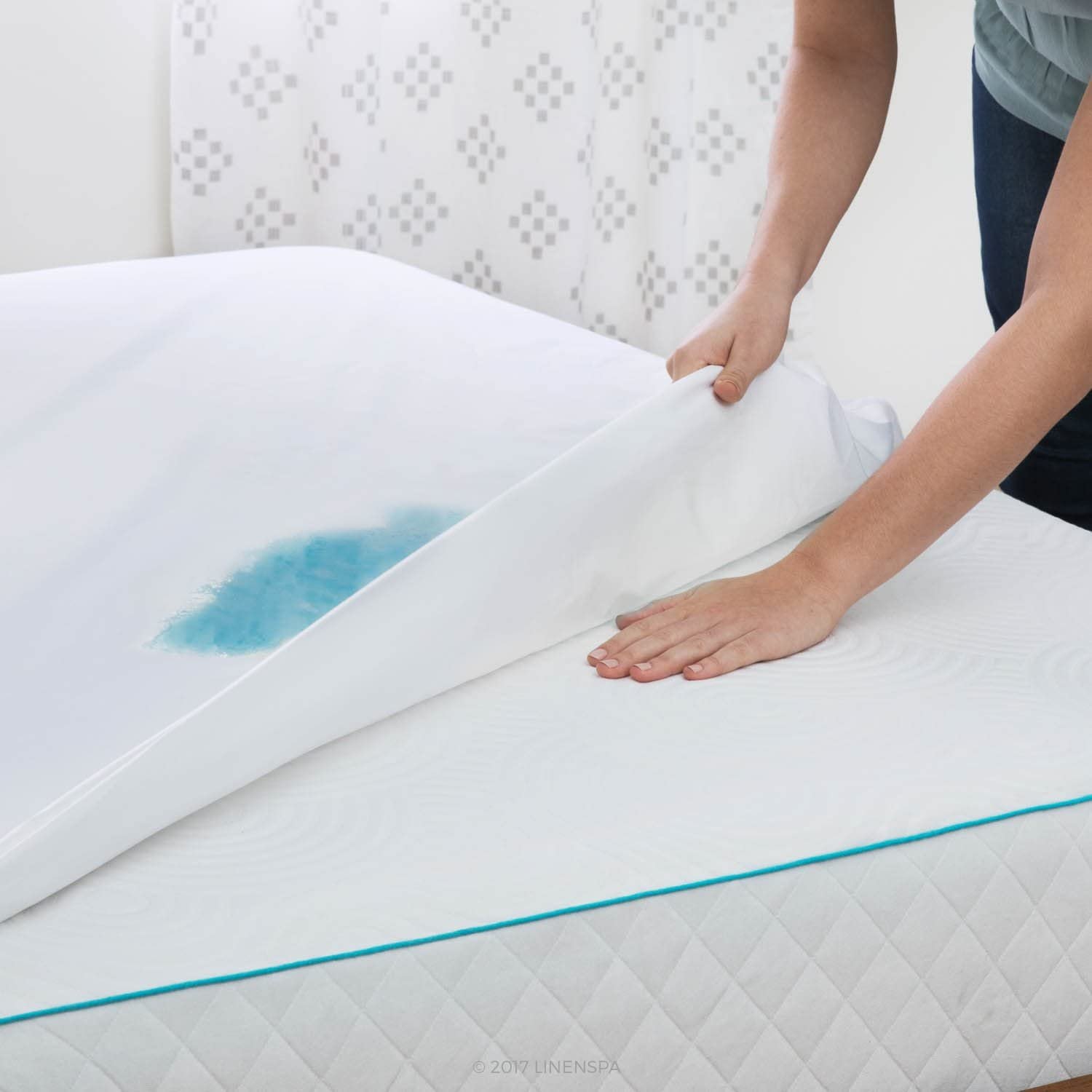 Linenspa Premium Smooth Fabric Mattress Protector, Twin
