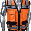Radians SV65 Heavy Duty Surveyors Safety Vest with Zipper, Large Plan Pocket, Hi-Viz Orange