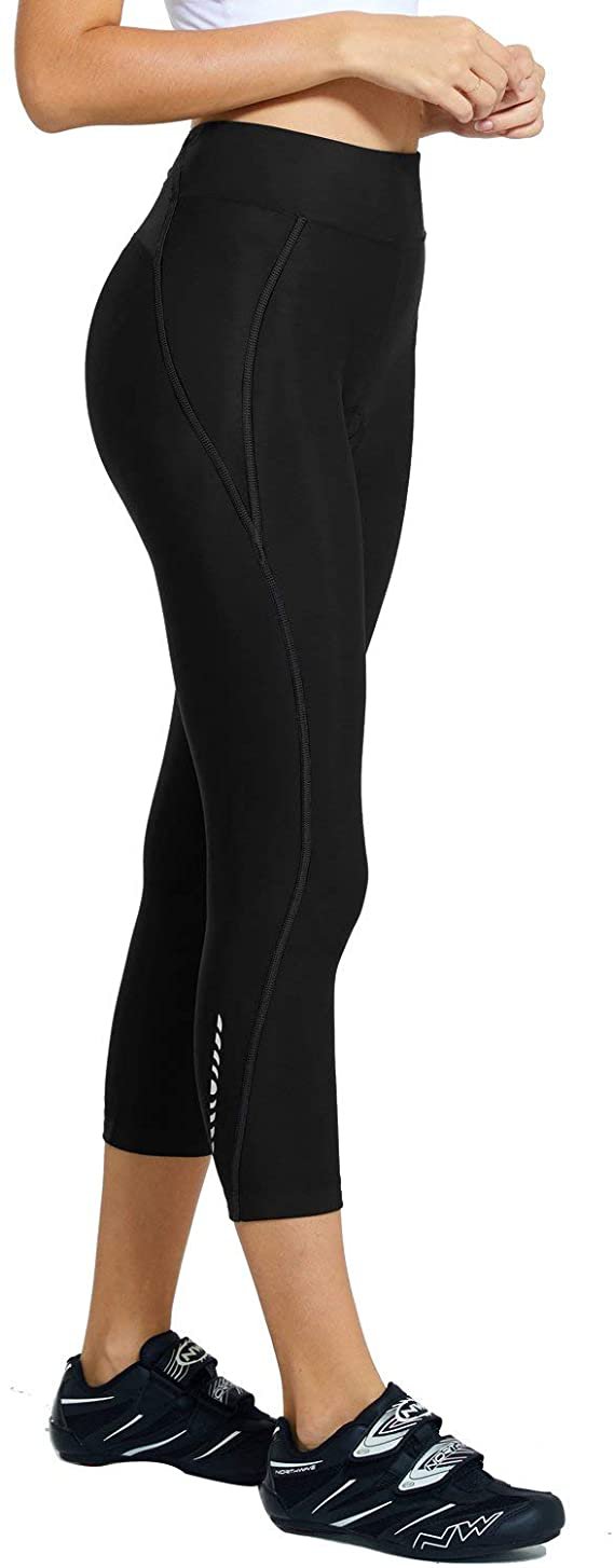 BALEAF Women's 3D Padded Cycling Bike Capris Breathable 3/4 Pants