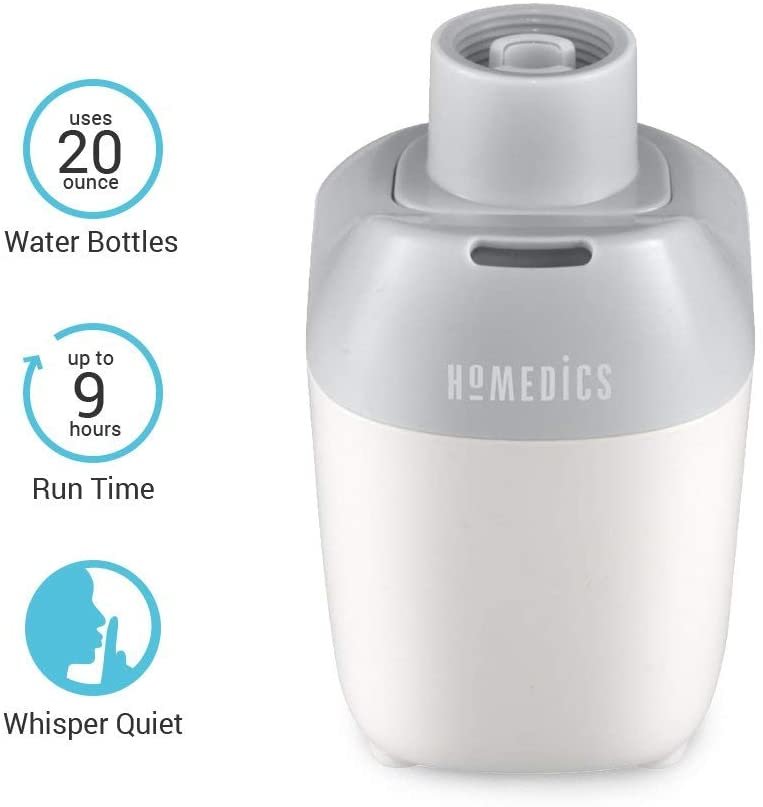 Homedics 100 sq. ft. Ultrasonic Cool Mist Water Bottle Humidifier
