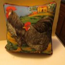 Rooster Decorative Throw Pillow 9"x9"
