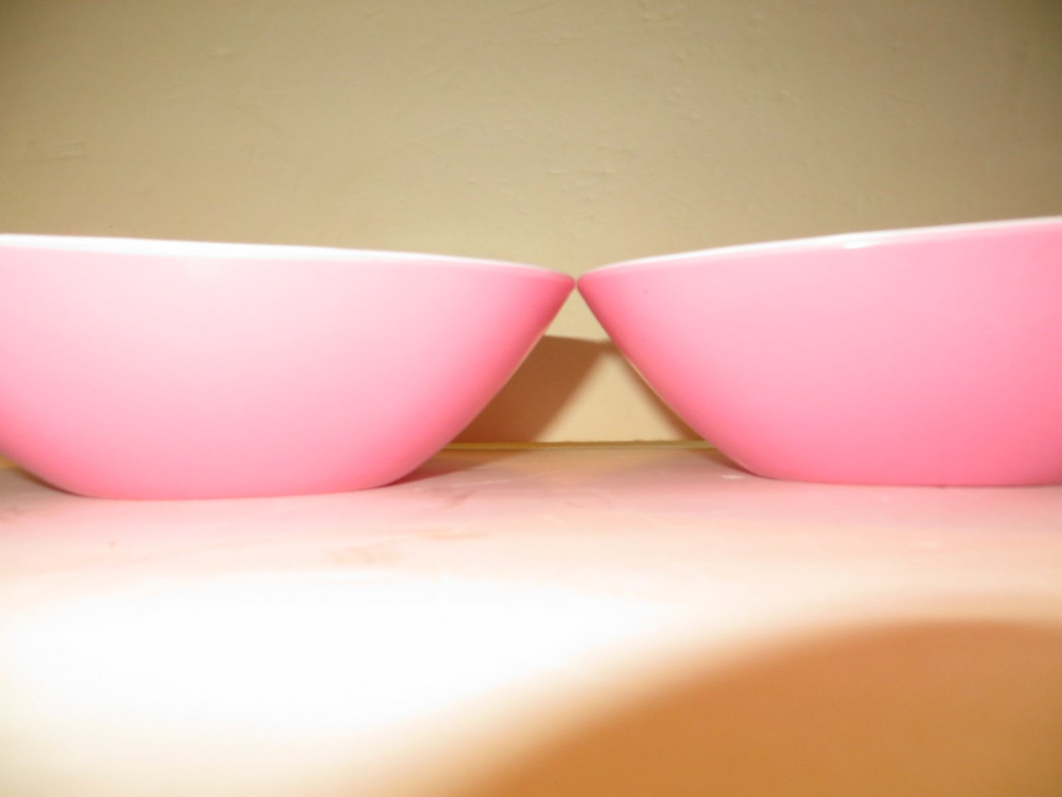 Retro Pink Melamine Bowls Set of 2