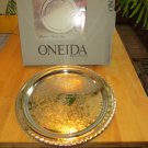 Vintage Oneida 12” Round Maybrook Silver Plated Serving Tray, Large