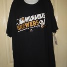 Majestic Milwaukee Brewers Big & Tall T-Shirt, Black, 3XL
