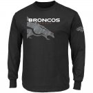 Majestic Denver Broncos Big & Tall Reflective L/S T-Shirt, Black