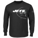 Majestic New York Jets Big & Tall Reflective L/S T-Shirt, Black