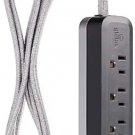 Globe Electric Designer Series 6-ft 3-Outlet 2-USB Surge Protector Power Strip in Grey Charcoal