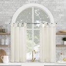 Archaeo Washed Cotton Small Window Twist Tab Cafe Curtains, 52 x 36, Ivory