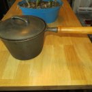 3Qt Removable Wood Handle Cast Iron Pot w/Lid and Porcelain Enamel Strainer