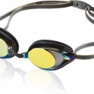 Speedo Unisex-Adult Swim Goggles Mirrored Vanquisher 2.0, Black and Gold
