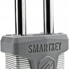 Kwikset Stanley SmartKey Padlock Long Shackle, 50mm, Satin Chrome