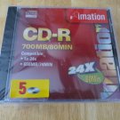 5 Pack Imation 80min/700MB CD-R with Jewel Cases
