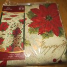 Holiday Time Holly Poinsettia Fabric Tablecloth, Oblong, 60x102