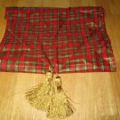 Metallic Checked Table Runner with Gold Tassels, 13 x 72