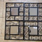Set Of 4 Square Metal Wall Hanging Mirrors - 12×12 Each, Black