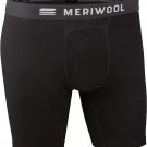 MERIWOOL Mens Boxer Briefs Merino Ultrafine Wool Underwear, Black, M