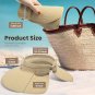 Wide Brim Foldable Beach Straw Hat, Beige