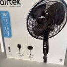 Airtek 16" Oscillating Pedestal Fan with 3 speed Control Adjustable Height Black