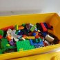 LEGO Storage Brick Case 8 Stud Large Yellow Container Plastic Bin W/ Legos 14x7