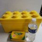 LEGO Storage Brick Case 8 Stud Large Yellow Container Plastic Bin W/ Legos 14x7
