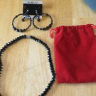 The Bead Earrings and Necklace Collection with Velvet Pouch