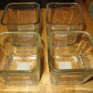 SET OF 4 VINTAGE LIBBEY ROCKS GLASSES SQUARE LOWBALL 3.4”