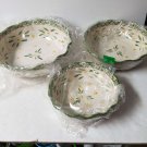 New Temptations by Tara Old World Green Scallop 3pc Bowl Set and 3pc Utensils