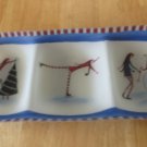 Block Crystal "Snow Days" 3-Section 18" Serving Tray/Platter Block Crystal "Snow Days" 3-Section 18" Serving Tray/Platter