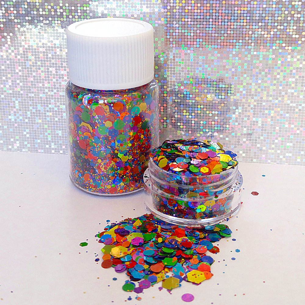 Pride Holographic Rainbow Loose Chunky Glitter Mix