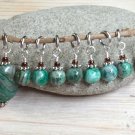 Handmade Knitting Stitch Marker Set (SNAG FREE)- Green Agate