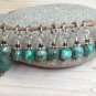 Handmade Knitting Stitch Marker Set (SNAG FREE)- Green Agate