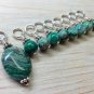 Handmade Knitting Stitch Marker Set (SNAG FREE)- Green Agate