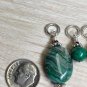 Handmade Knitting Stitch Marker Set (SNAG FREE)- Green Agate
