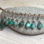 Handmade Knitting Stitch Marker Set (SNAG FREE)- Green Agate