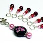Pearl Ombre Stitch Marker Set with Holder - Handmade
