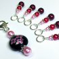 Pearl Ombre Stitch Marker Set with Holder - Handmade