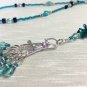 Knitting Stitch Marker Necklace & SNAG FREE Markers- Teal Blue