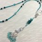 Knitting Stitch Marker Necklace & SNAG FREE Markers- Teal Blue