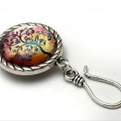 Handmade Magnetic Portuguese Knitting Pin- ID Badge Holder- Periwinkle Tree