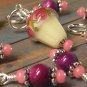 Handmade Cupcake Stitch Marker Set (SNAG FREE)- Set of 9 Pink Knitting Markers