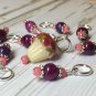 Handmade Cupcake Stitch Marker Set (SNAG FREE)- Set of 9 Pink Knitting Markers