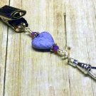 Purple Heart Portuguese Knitting Pin- Clip on ID Badge Pin