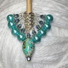 Aqua Blue Splash Knitting Stitch Marker Set (SNAG FREE)- Set of 9